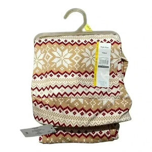 Time and Tru Women's size L 12-14 FairIsle Leggings New With Tags color VORY